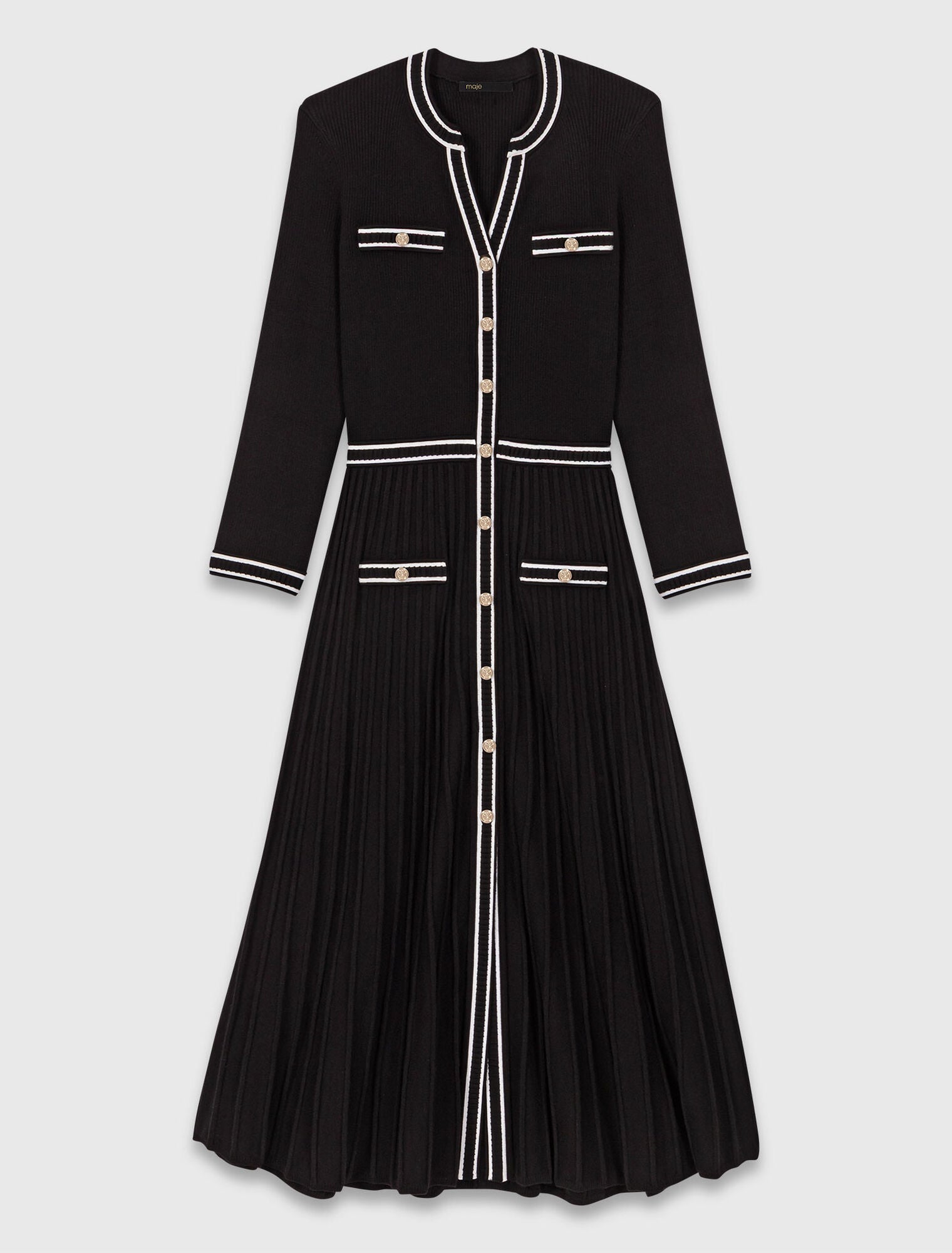 Knit midi dress Black