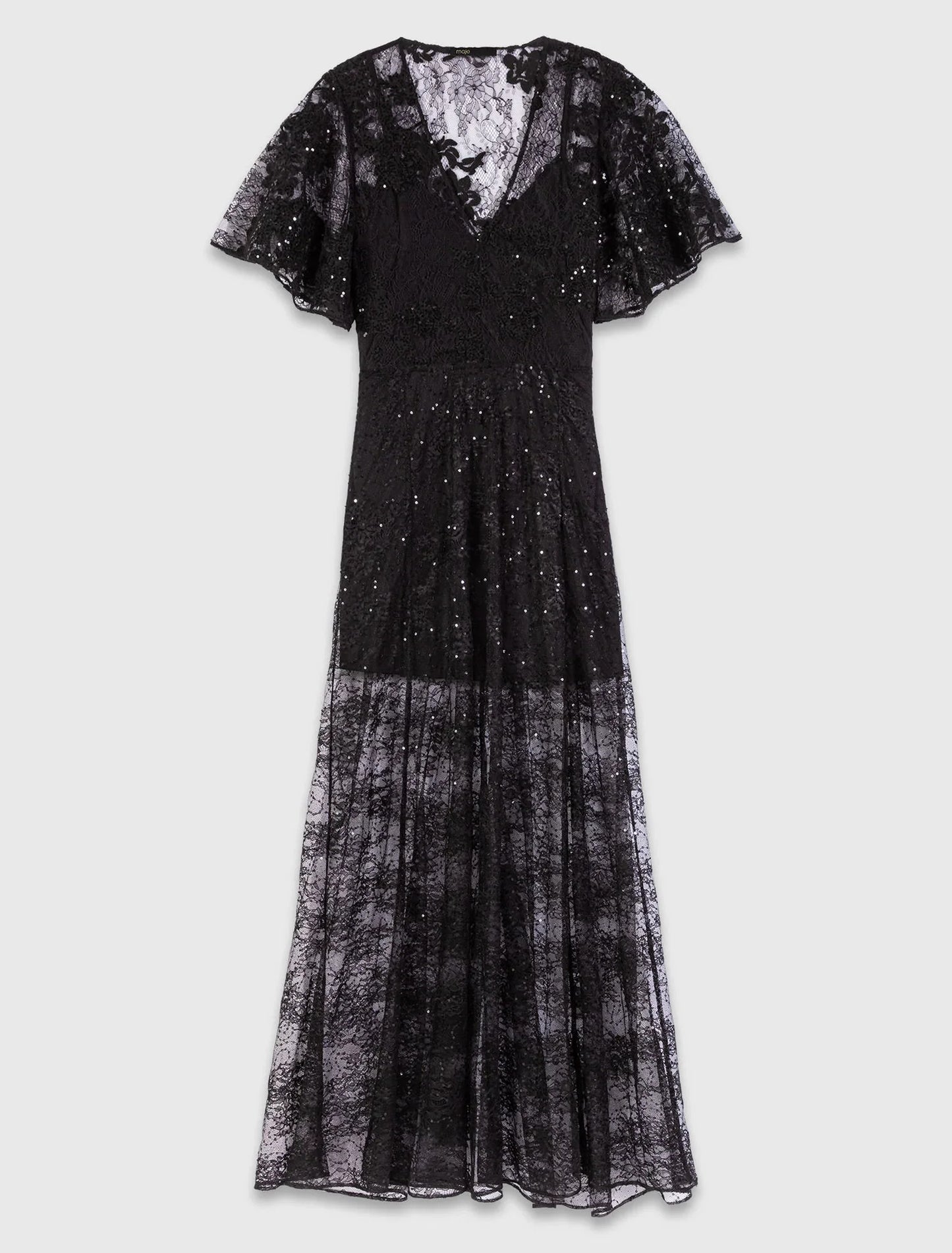 Lace maxi dress Black