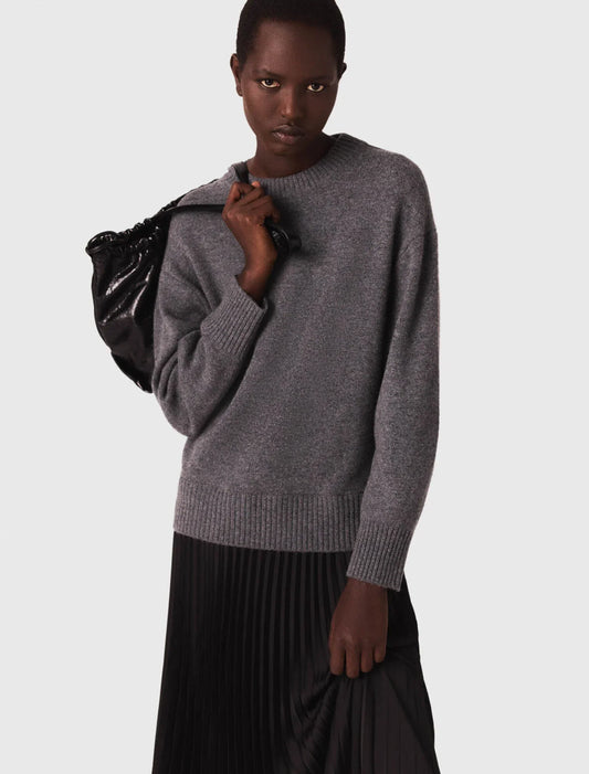 Dual-material maxi dress Grey/Black