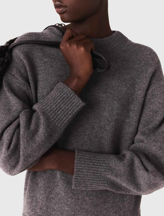 Dual-material maxi dress Grey/Black