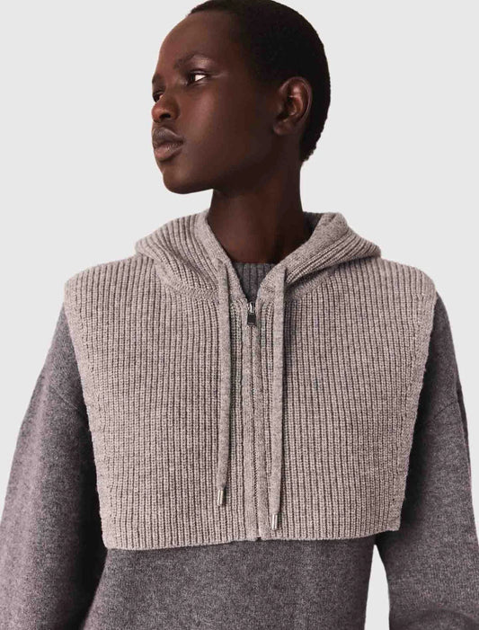 Dual-material maxi dress Grey/Black