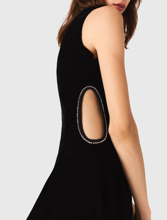 Short velvet dress Black