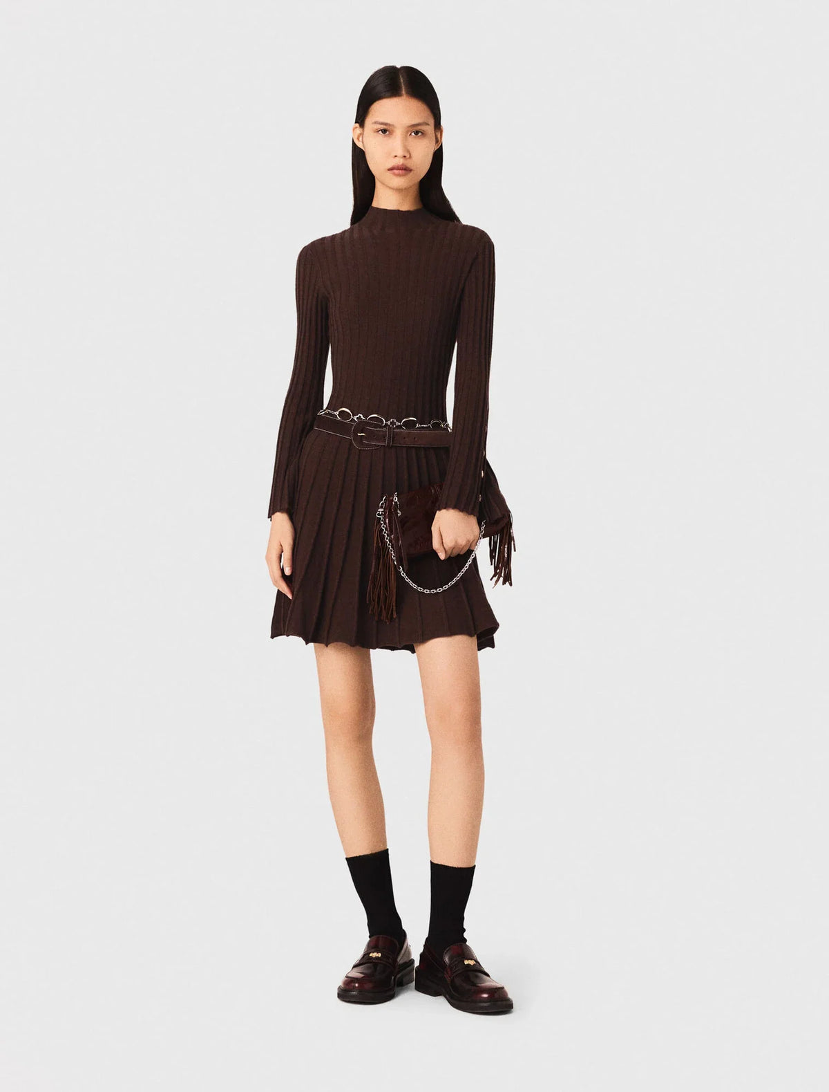 High-neck short skater dress