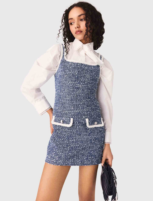 Short Tweed Dress BLUE