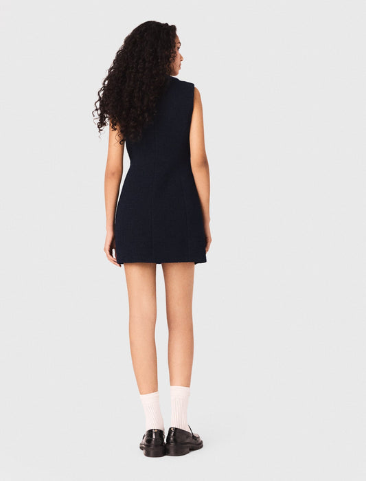 Tweed Dress With Denim Details NAVY