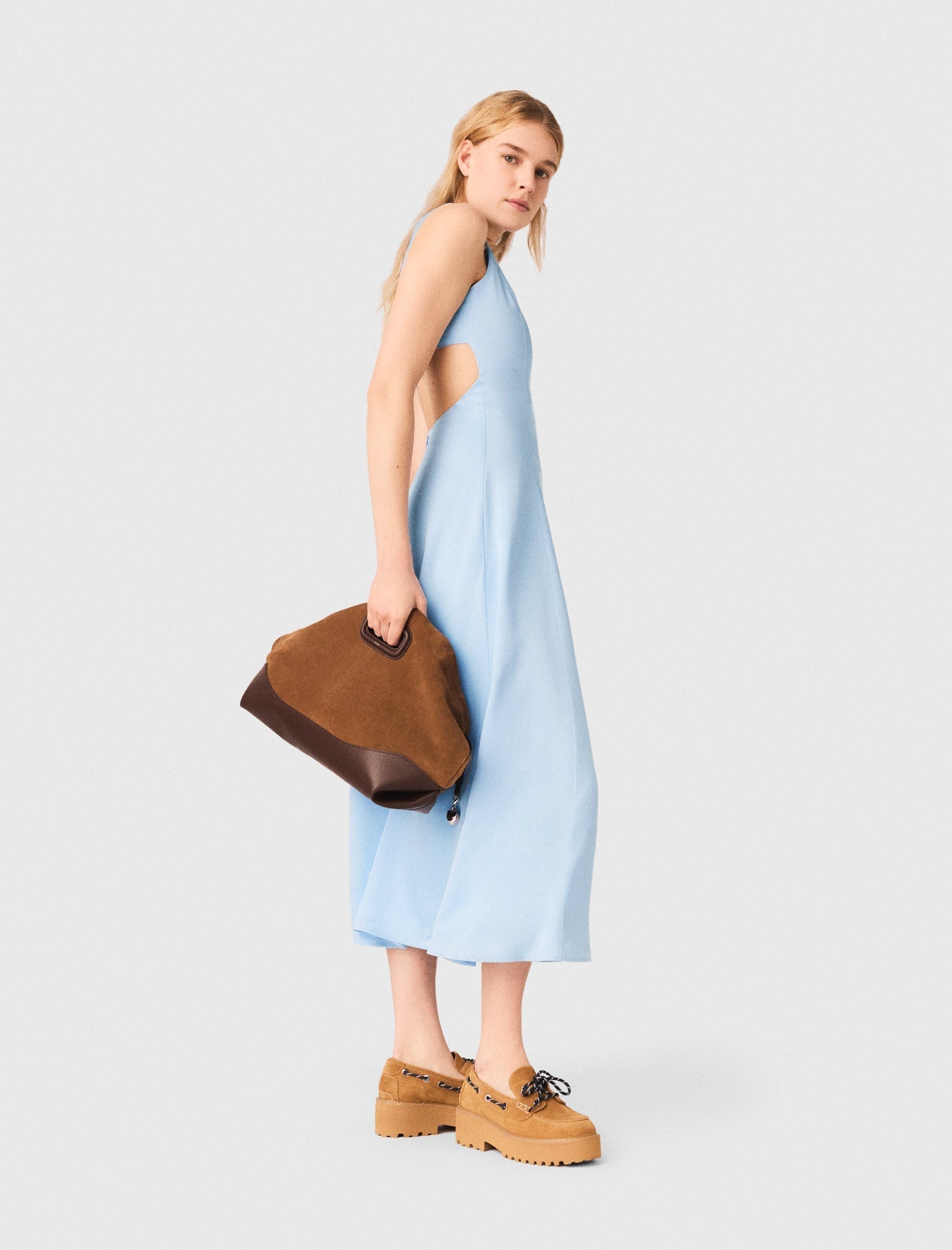 Open-Back Maxi Dress BLUE SKY