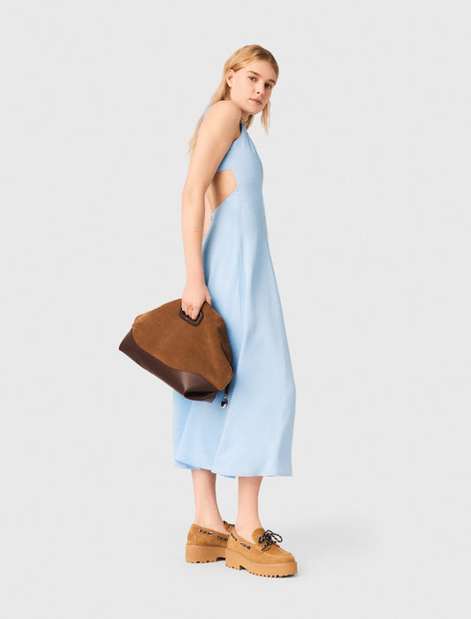 Open-Back Maxi Dress Blue Sky