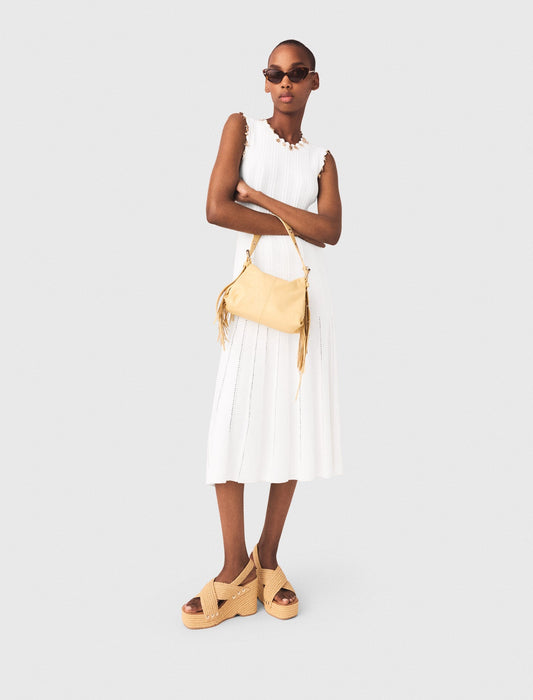 Knit Dress With Gold Jewellery White