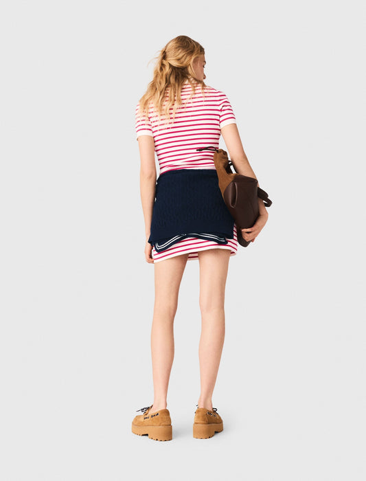 Striped Polo Dress Red