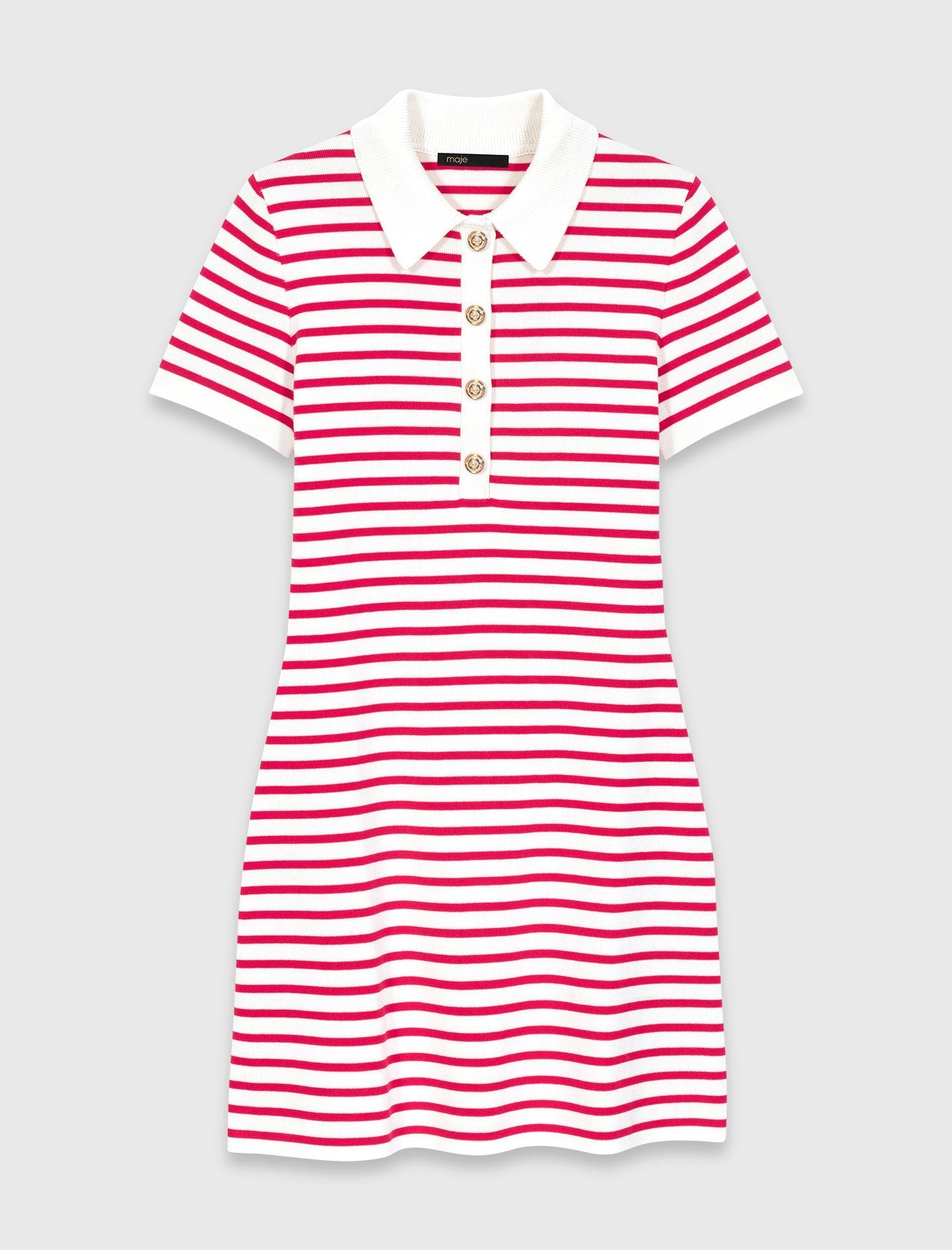 Striped Polo Dress RED