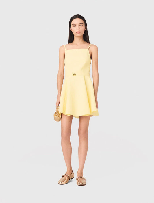 Strappy Flared Dress Pale Yellow