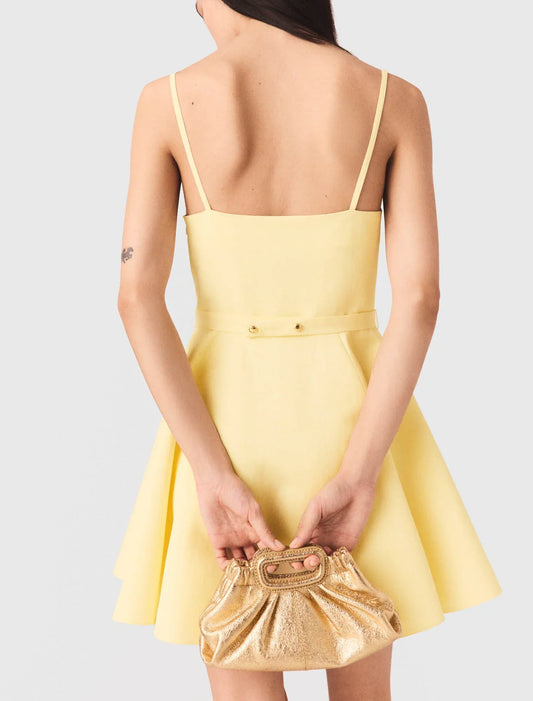 Strappy Flared Dress Pale Yellow