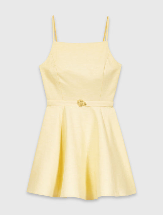 Strappy Flared Dress Pale Yellow