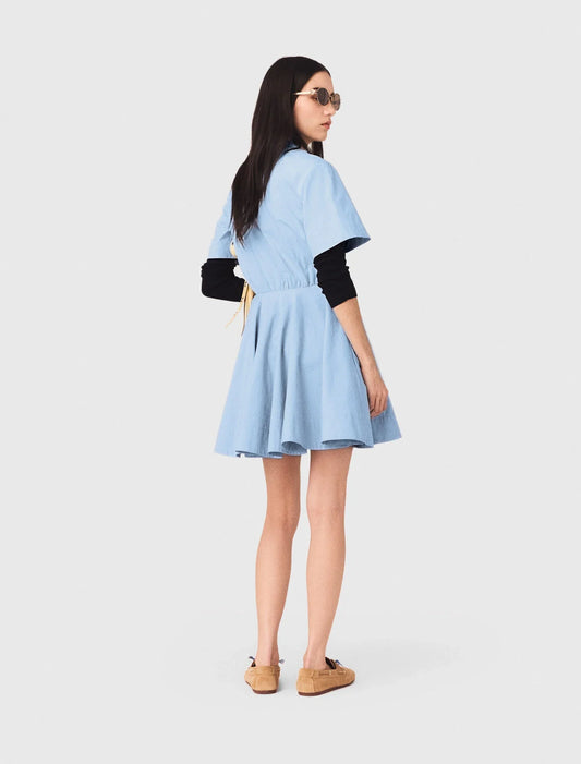 Flared Shirt Dress Blue Sky