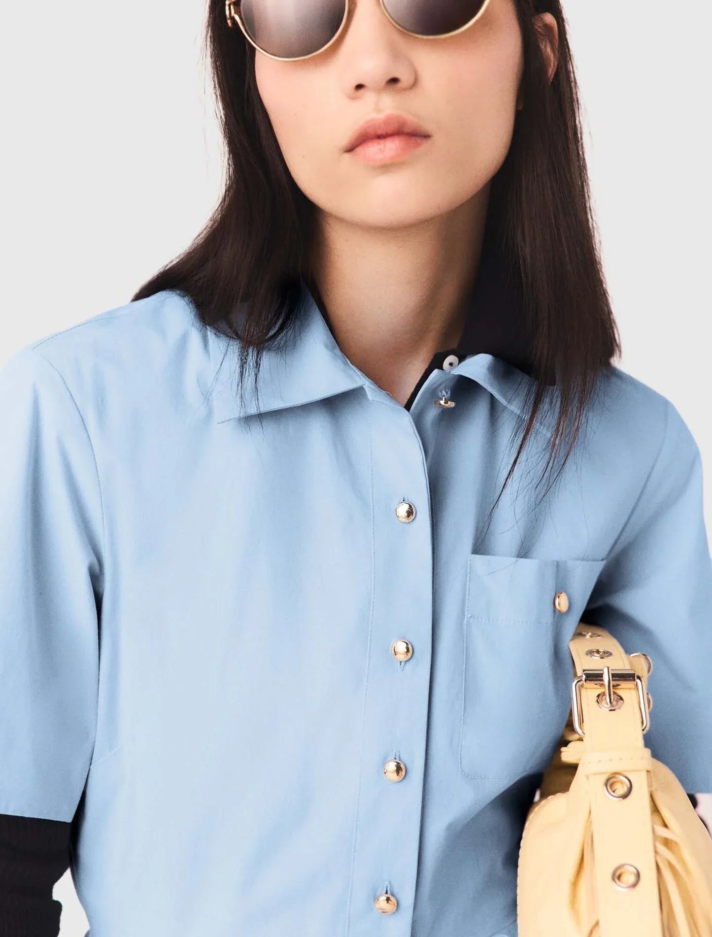 Flared Shirt Dress Blue Sky
