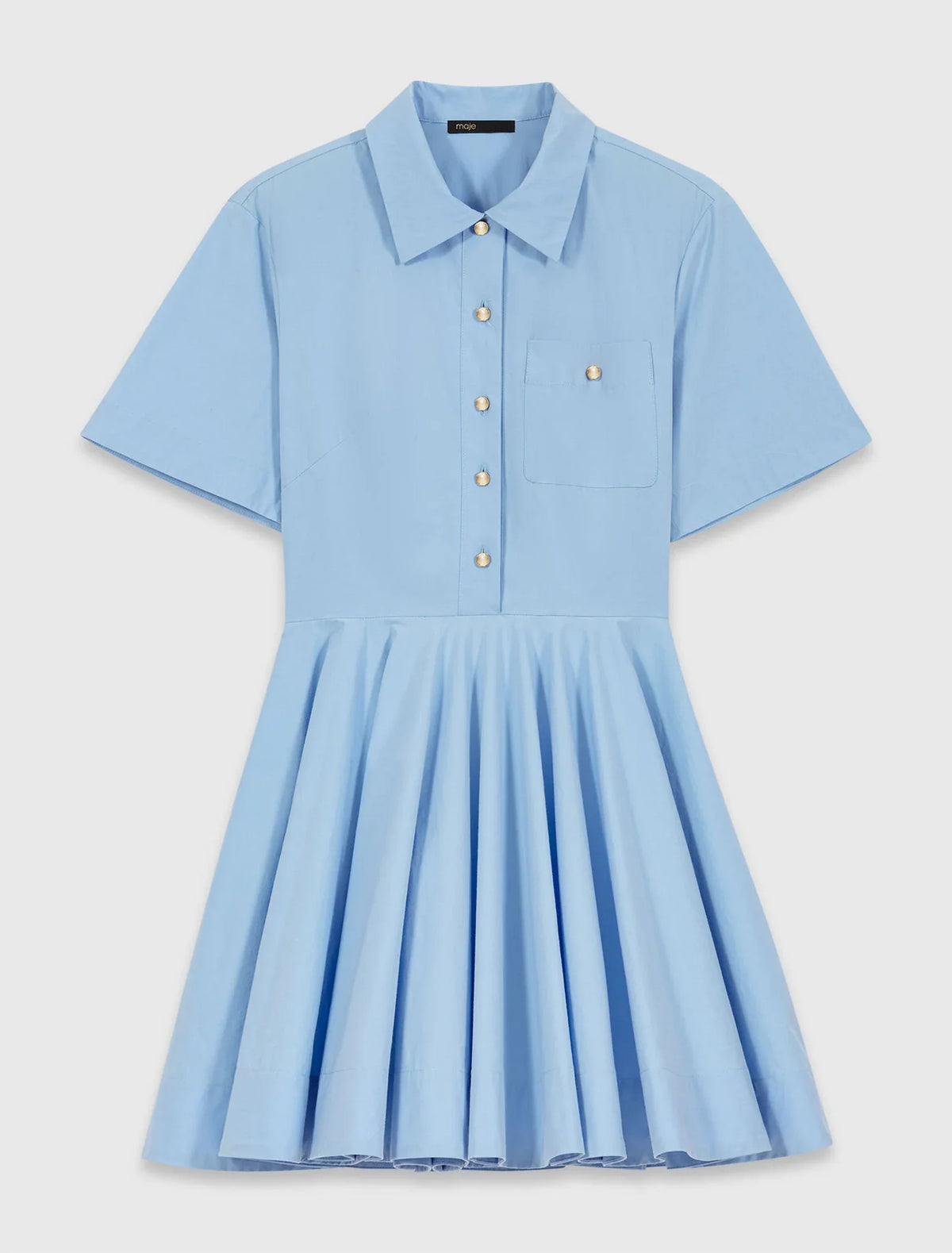 Flared Shirt Dress Blue Sky