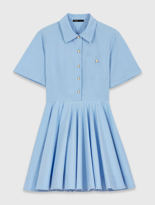Flared Shirt Dress Blue Sky