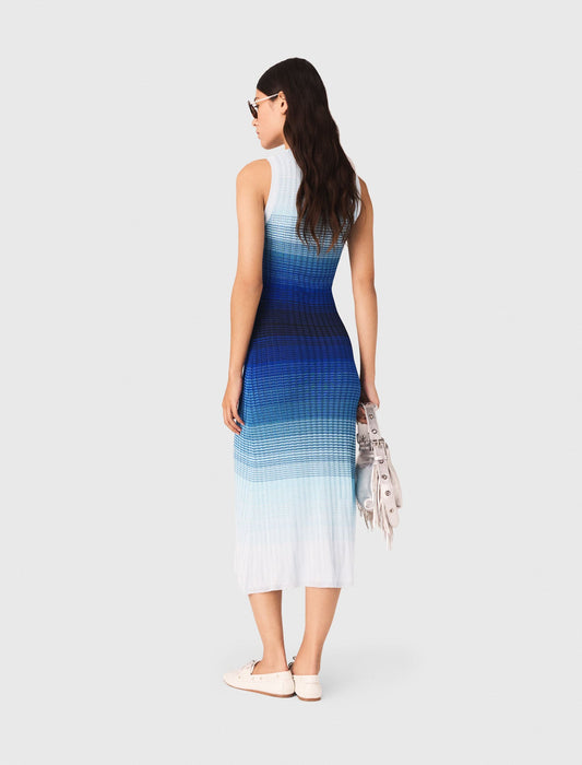 Ombré Knit Maxi Dress Blue