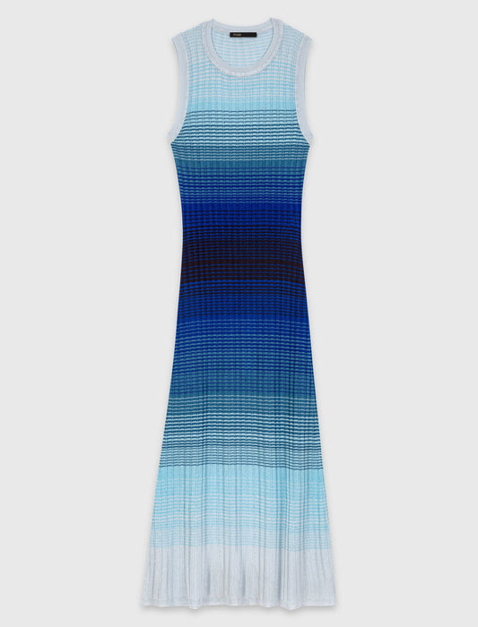 Ombré Knit Maxi Dress Blue
