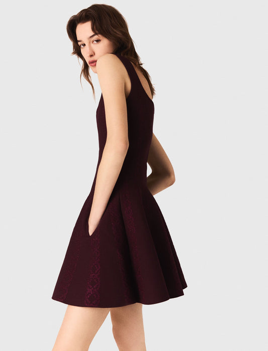 Maje Knitted Dress Burgundy