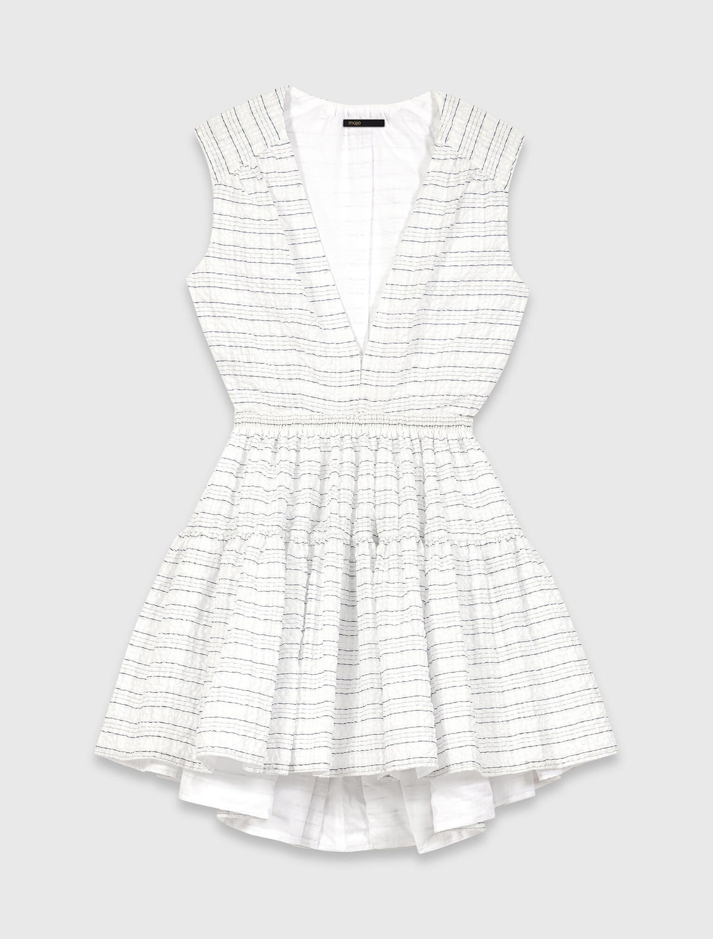 Short Flared Open-Back Dress White
