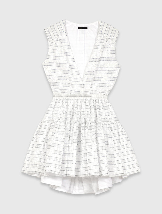 Short Flared Open-Back Dress White