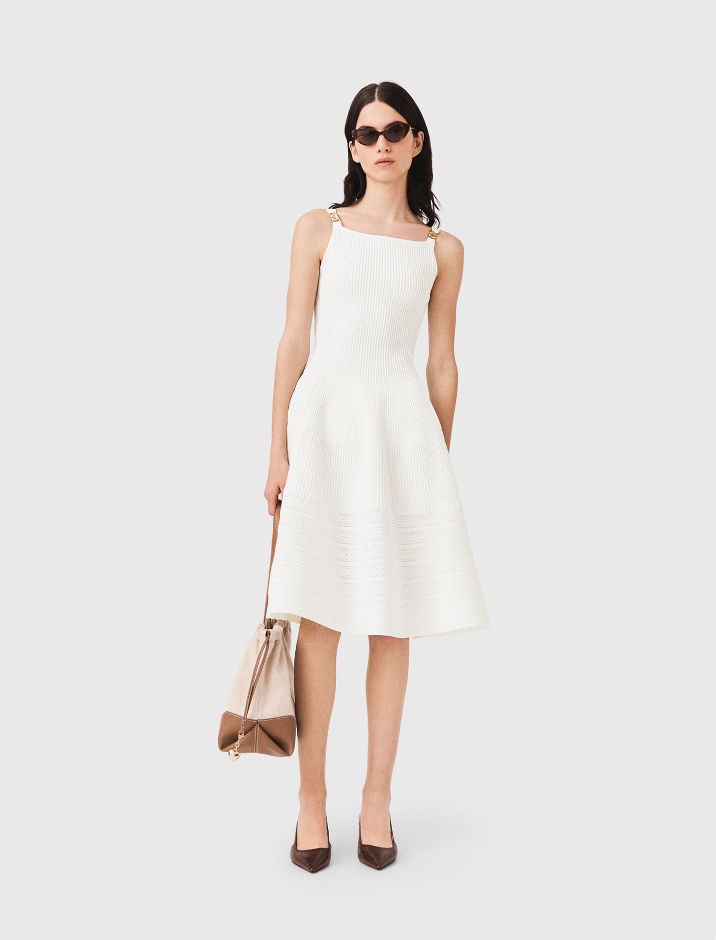 Knit maxi dress White