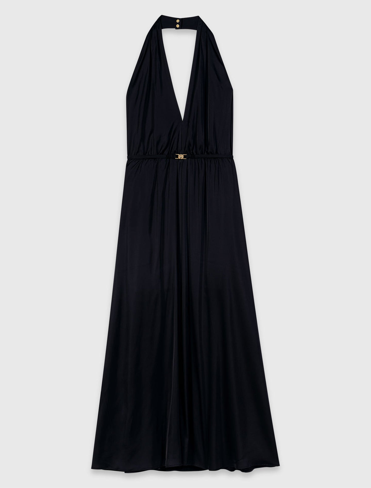 Backless pleated maxi dress Navy