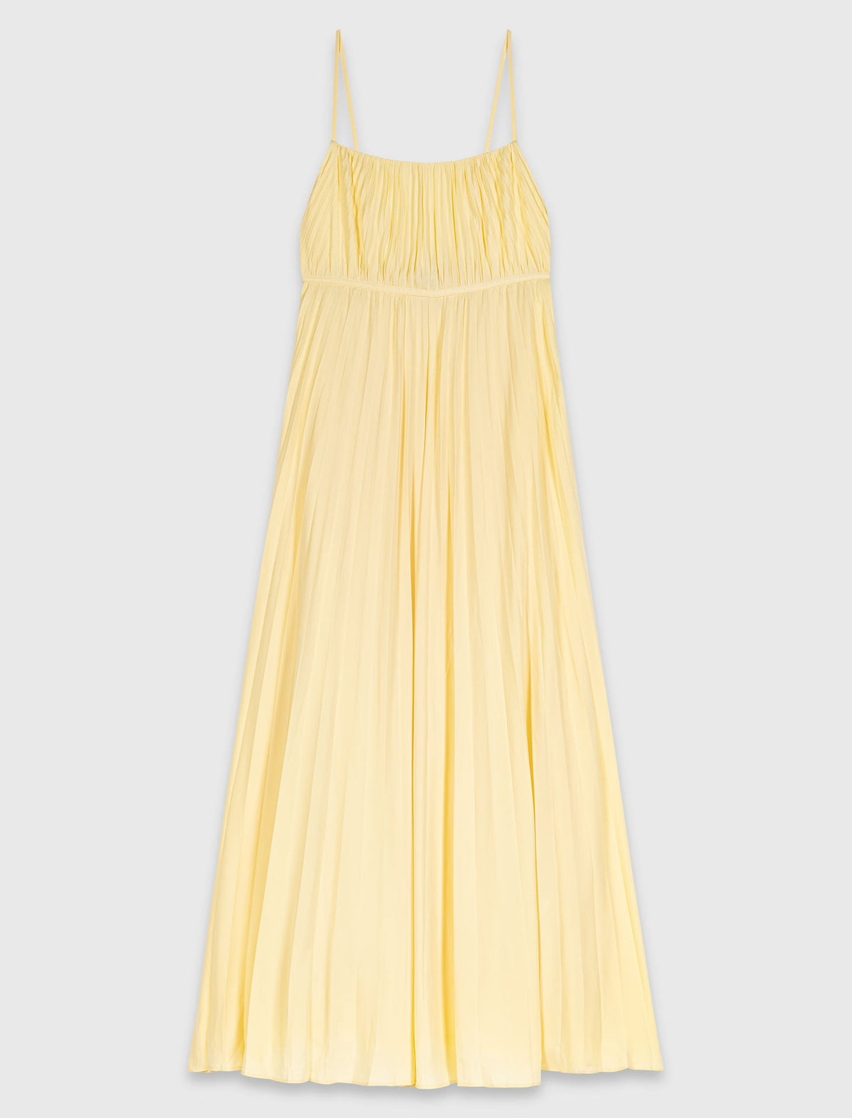 Pleated maxi dress Pale Yellow