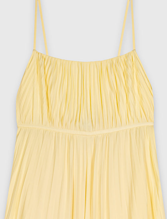 Pleated maxi dress Pale Yellow