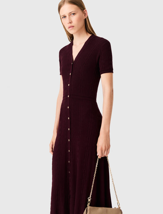 Knit maxi dress Burgundy