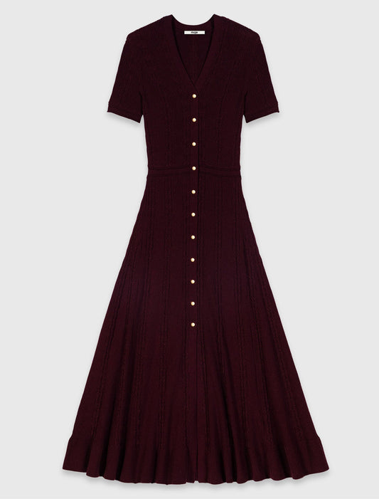 Knit maxi dress Burgundy
