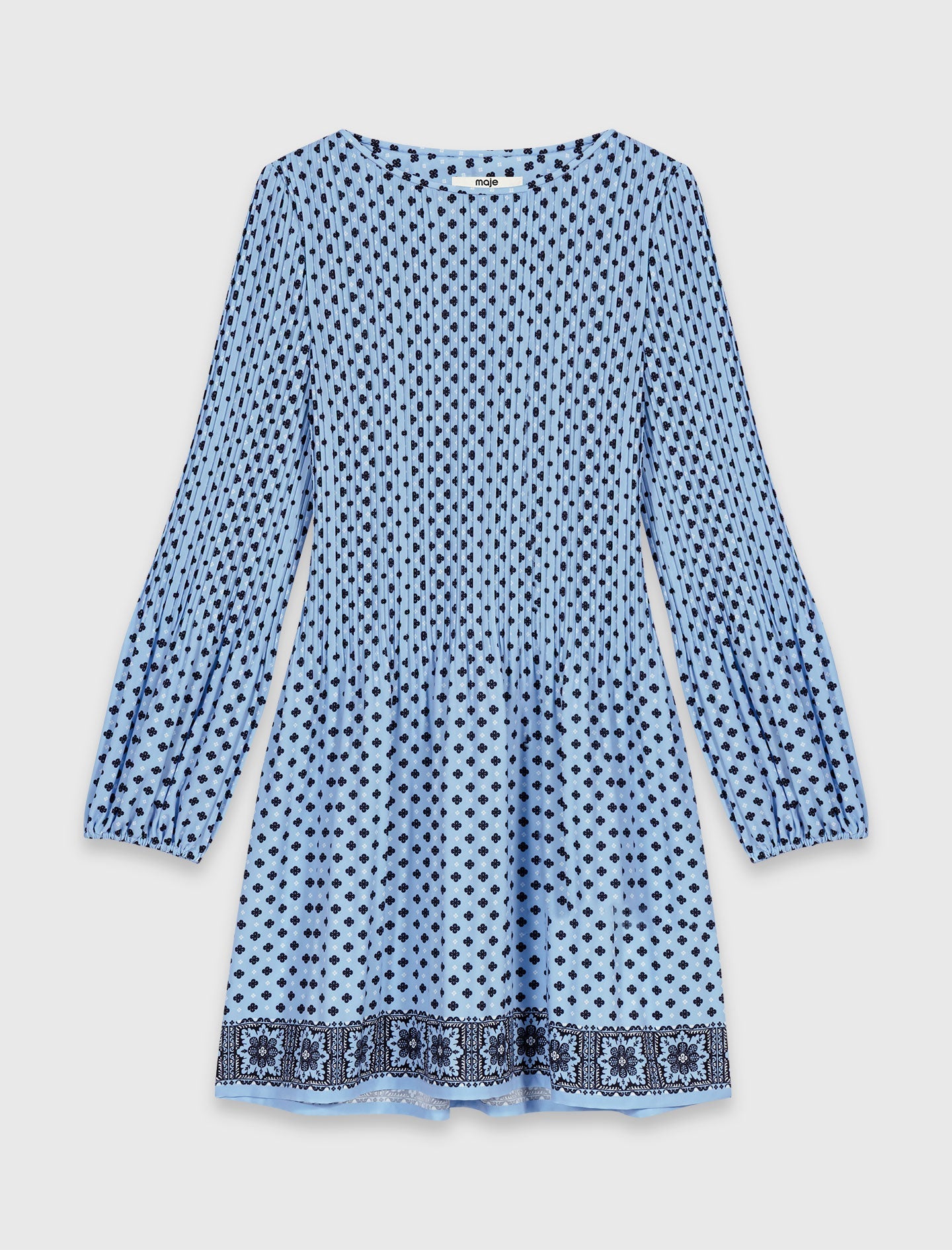 Patterned pleated dress Light Blue Loungewear