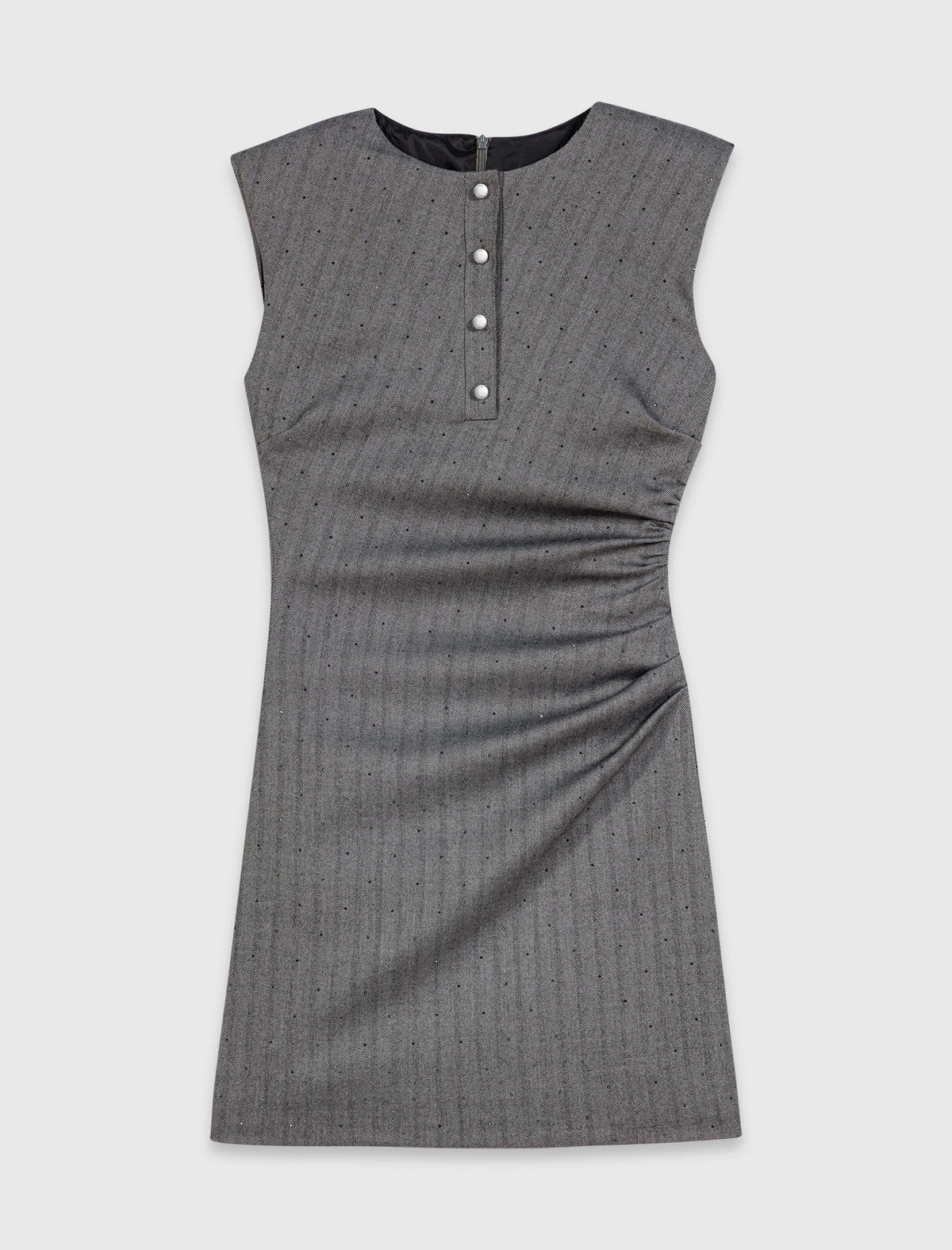 Short rhinestone tailored dress Grey