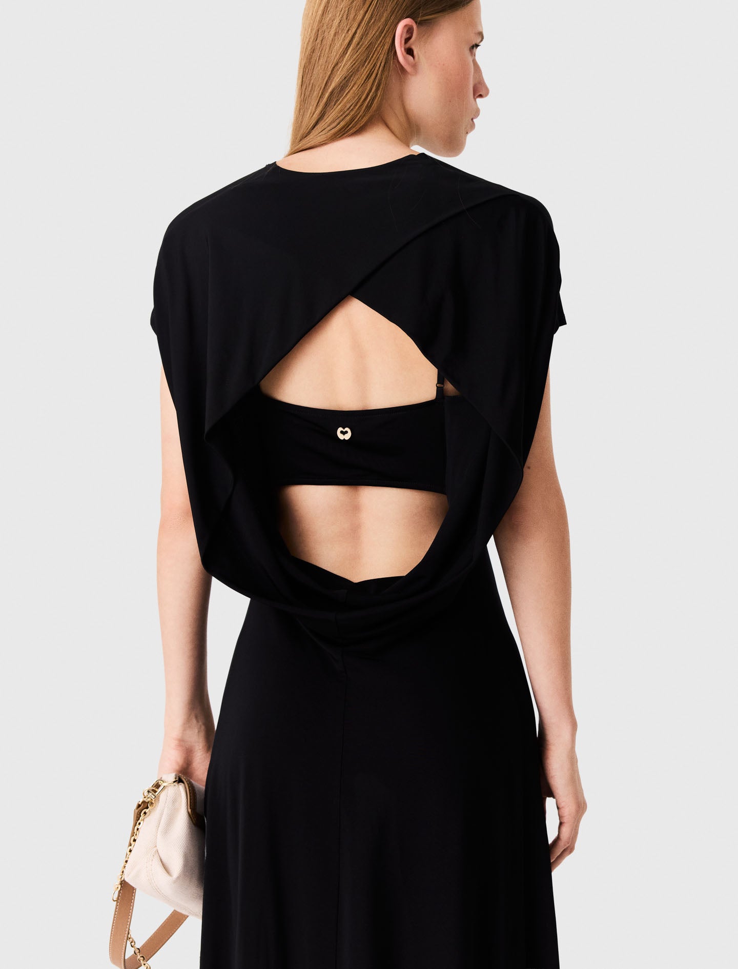 Cowl-back maxi dress Black