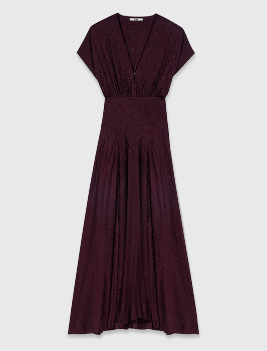 Jacquard print maxi dress Burgundy