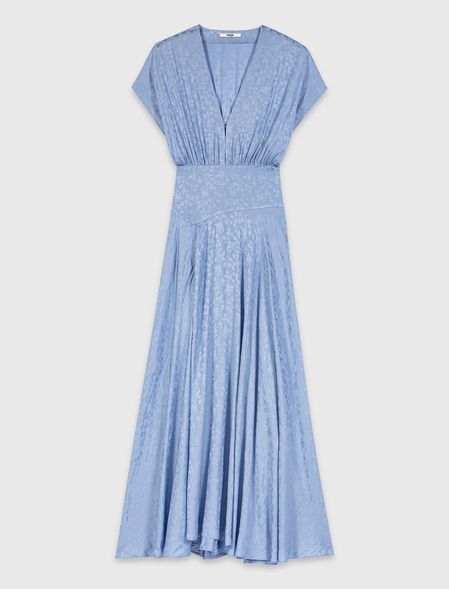 Patterned jacquard maxi dress Light Blue