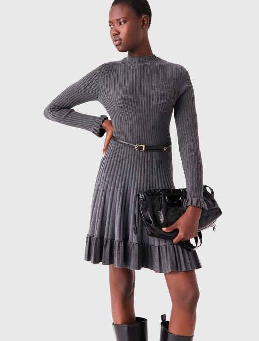 Short gradient knit dress Grey