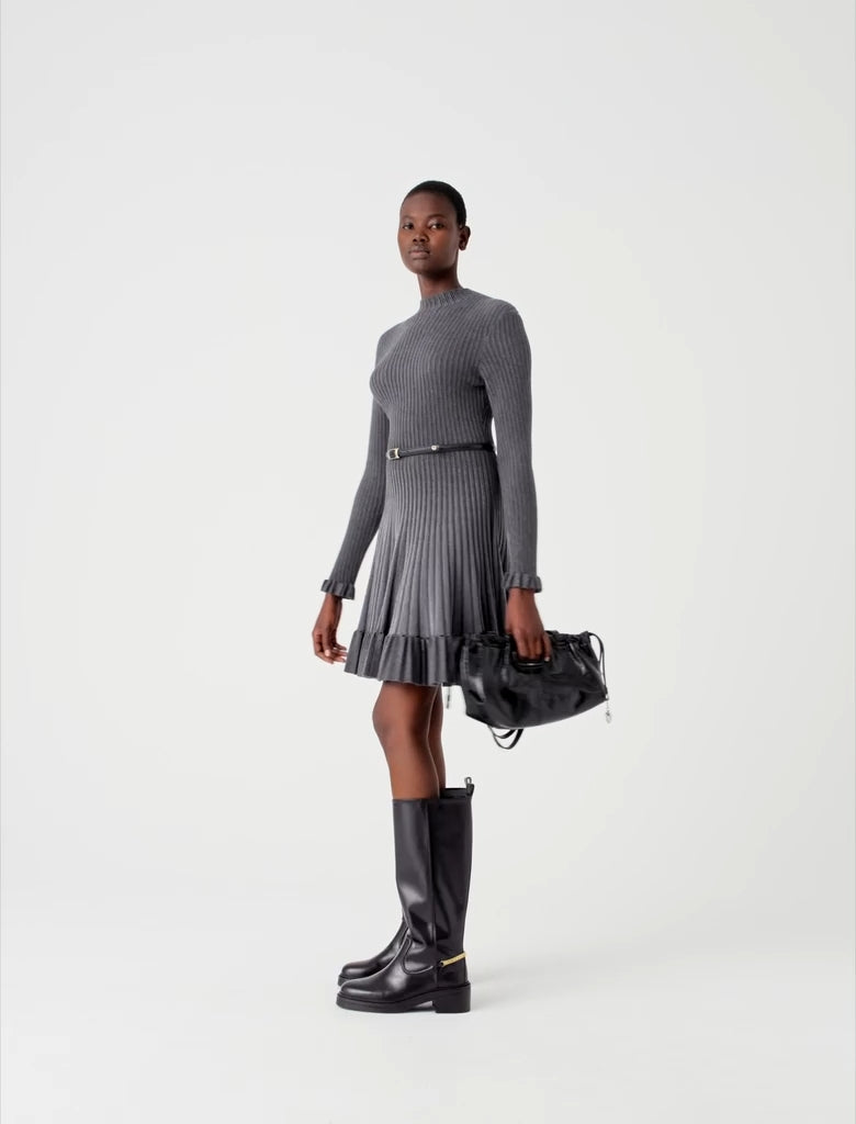 Short gradient knit dress Grey