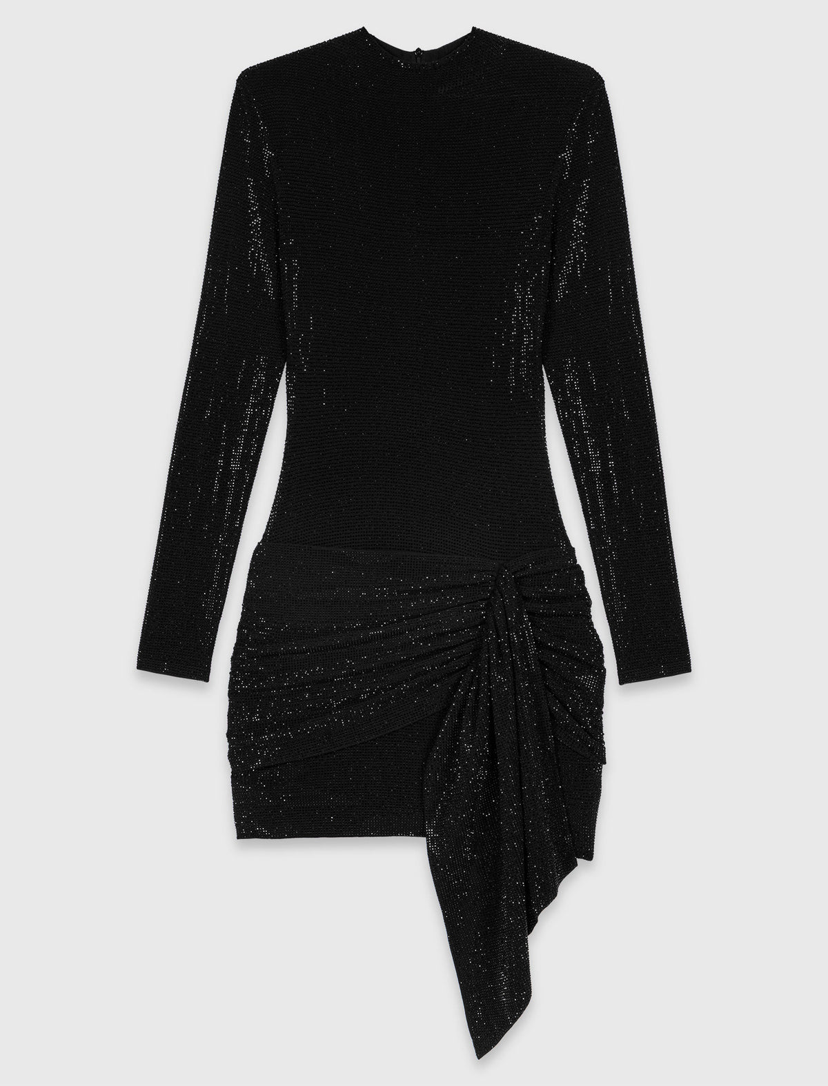 Short dress with rhinestones and a bow Black