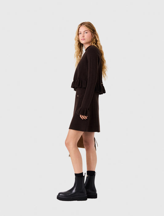 Knitted dress with detachable jumper Dark Brown