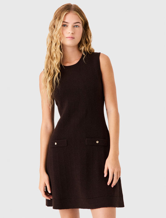 Knitted dress with detachable jumper Dark Brown