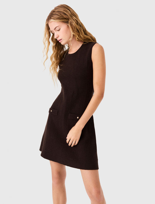 Knitted dress with detachable jumper Dark Brown