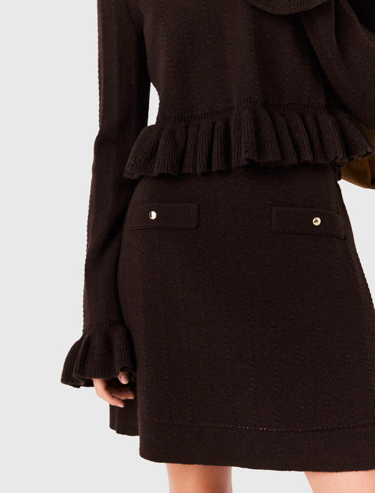 Knitted dress with detachable jumper Dark Brown