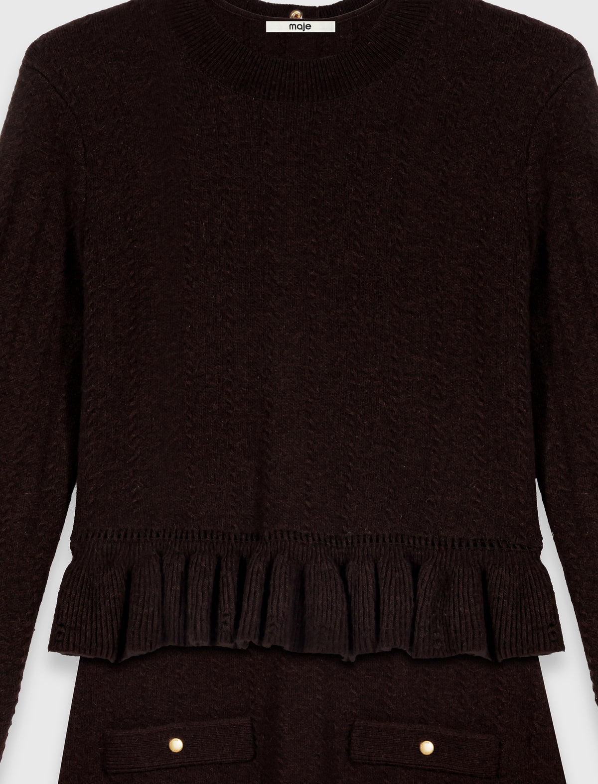 Knitted dress with detachable jumper Dark Brown