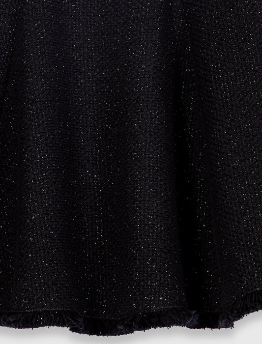 Short fringed tweed dress Black