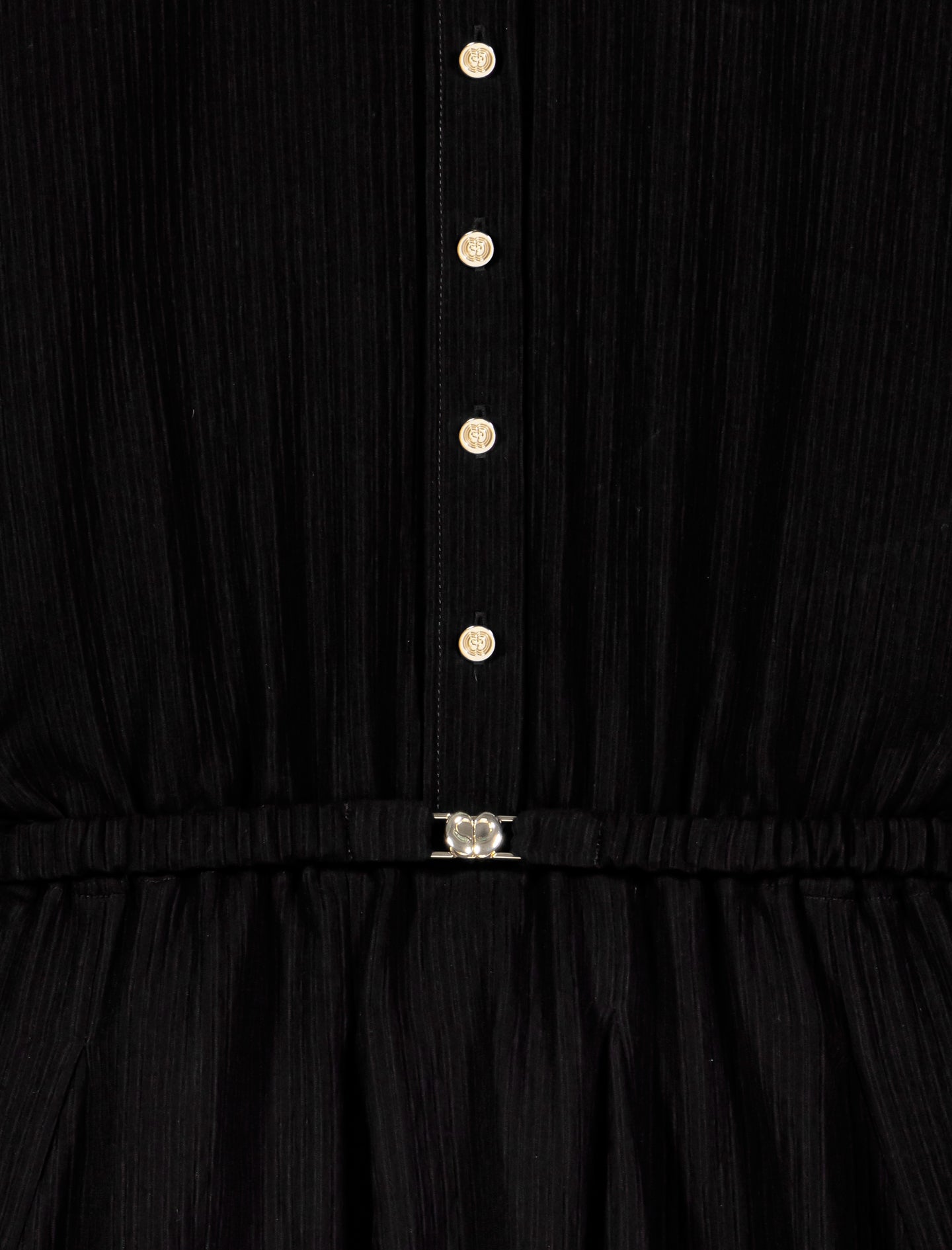 Long-sleeved shirt dress Black