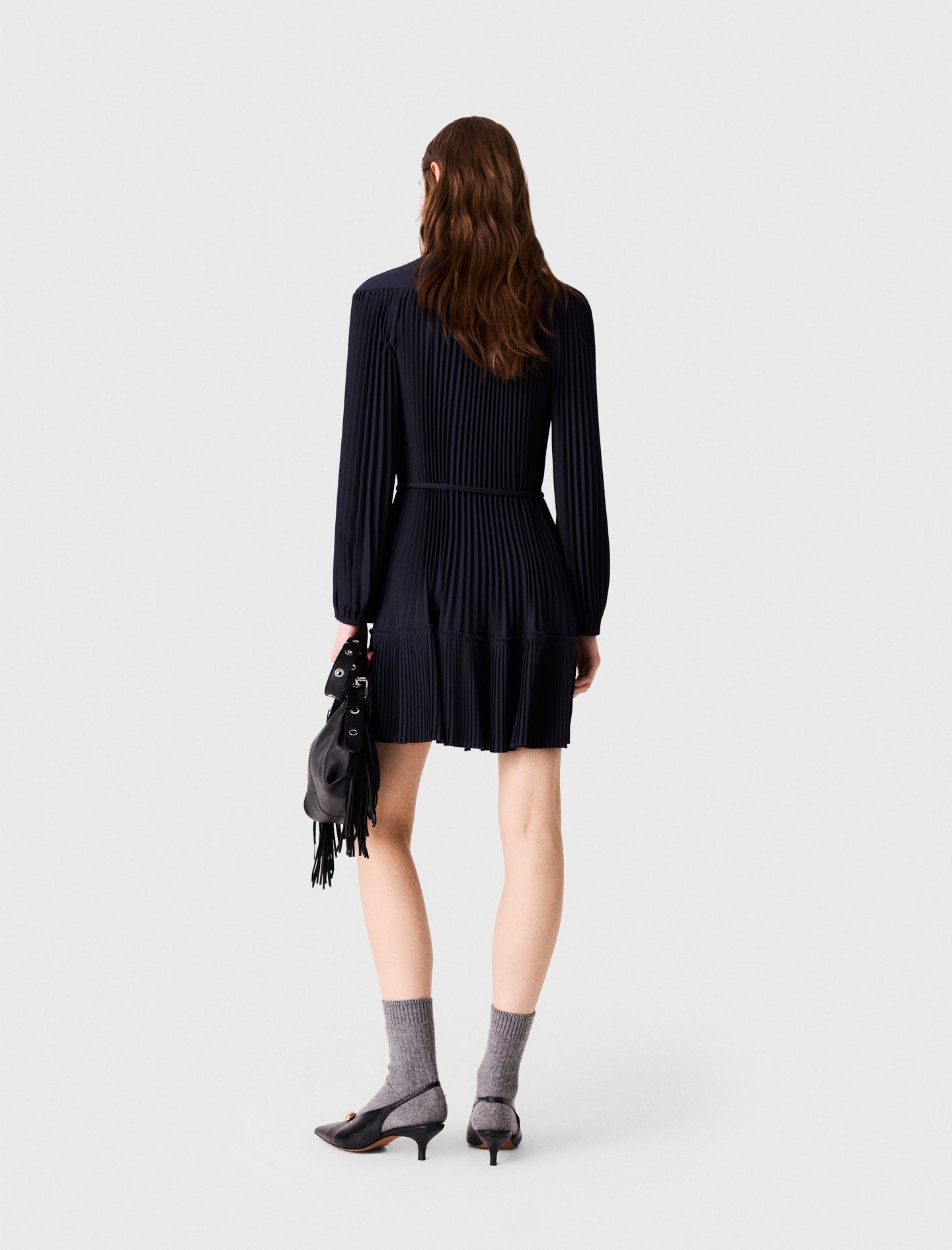 Short pleated dress Navy