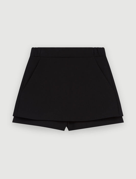Black  -crepe skirt shorts