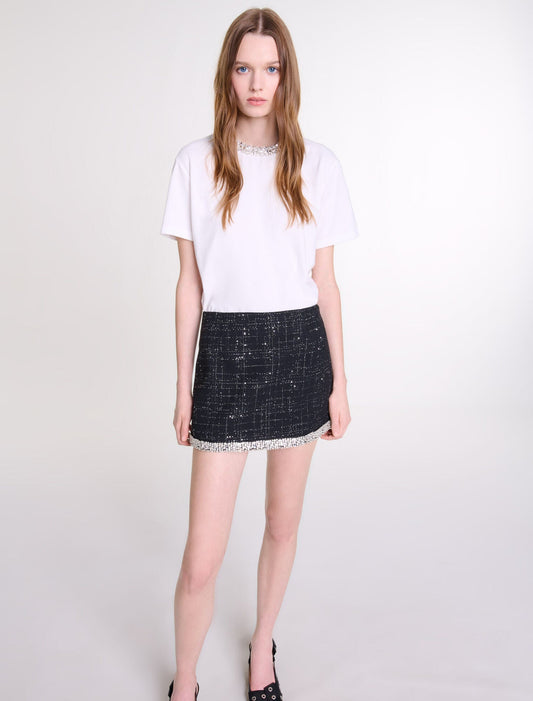 Black-Sequinned skort